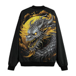 Bomber Jacket Chinese Dragon Black Gold Graphic