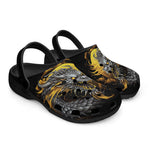 Classic Clogs Chinese Dragon Black Gold Graphic