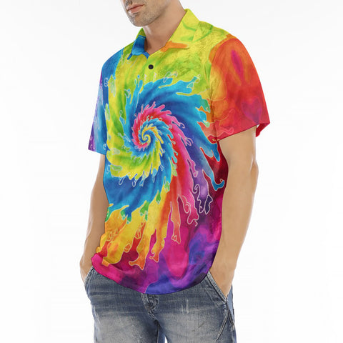 Men's Polo Shirt Tie Dye Rainbow