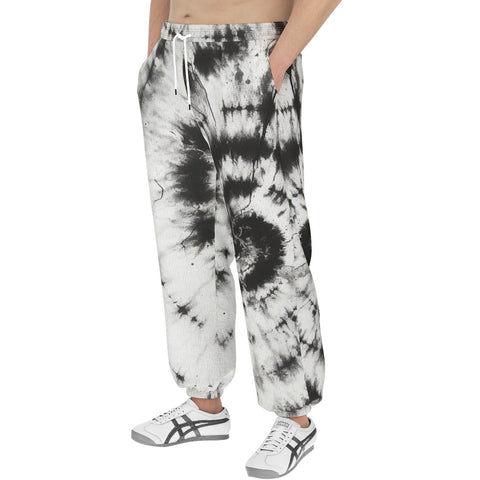 Men's Sweatpants Tie Dye Black and White