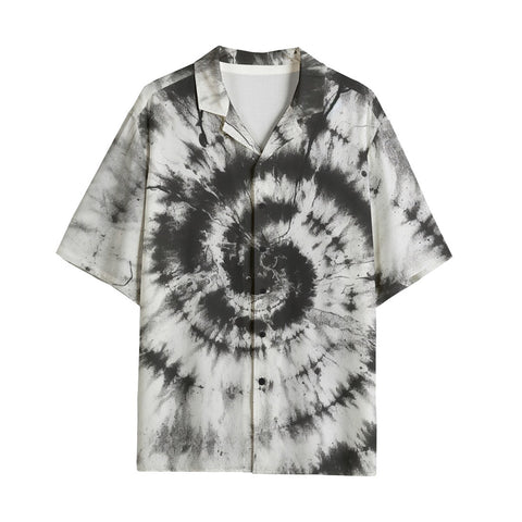 Hawaiian Shirt Tie Dye Black and White