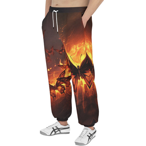 Men's Sweatpants Fire Butterflies