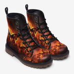 Leather Boots Fire Butterflies