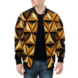Bomber Jacket Gold and Black Geometric Triangles