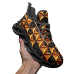 Sports Sneakers Gold and Black Geometric Triangles