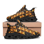 Sports Sneakers Gold and Black Geometric Triangles