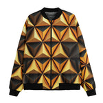 Bomber Jacket Gold and Black Geometric Triangles