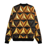Bomber Jacket Gold and Black Geometric Triangles