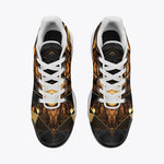 Air Cushion Sneakers Shiny Black and Gold Abstract