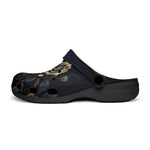 Classic Clogs Gothic Black Rose with Gold Drips