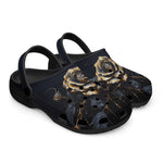 Classic Clogs Gothic Black Rose with Gold Drips