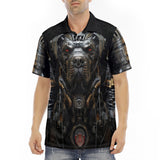 Men's Polo Shirt Robotic Steampunk Dog