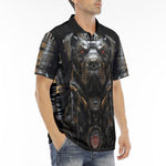 Men's Polo Shirt Robotic Steampunk Dog