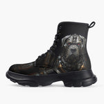 Casual Leather Chunky Boots Mechanical Dog