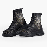 Casual Leather Chunky Boots  Surreal Dragon Art