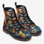 Leather Boots Watercolor Cubism Abstraction