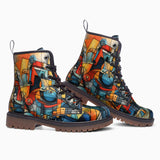 Leather Boots Watercolor Cubism Abstraction