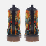 Leather Boots Watercolor Cubism Abstraction