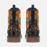 Leather Boots Watercolor Cubism Abstraction