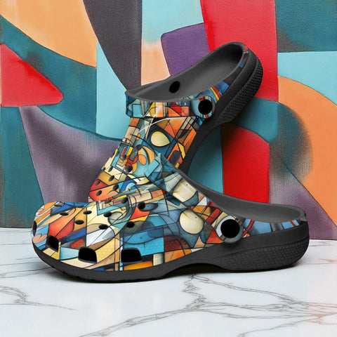 Classic Clogs Watercolor Cubism Abstraction