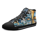 High-Top Canvas Shoes Cubism Face Art Abstraction