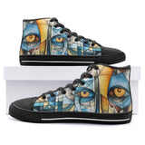High-Top Canvas Shoes Cubism Face Art Abstraction