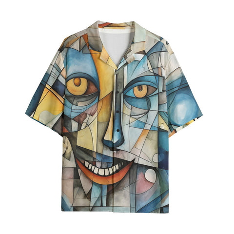 Hawaiian Shirt Cubism Face Art Abstraction