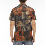 Men's Polo Shirt Alligator Patchwork Art Print