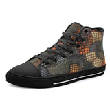 High-Top Canvas Shoes Reptile Scales Patchwork Print