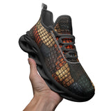 Sports Sneakers Reptile Scales Patchwork Print
