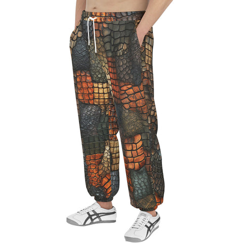 Men's Sweatpants Reptile Scales Patchwork Print