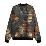 Bomber Jacket Reptile Scales Patchwork Print