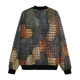 Bomber Jacket Reptile Scales Patchwork Print
