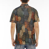 Men's Polo Shirt Reptile Scales Patchwork Print