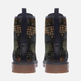 Leather Boots Reptile Scales Patchwork Print