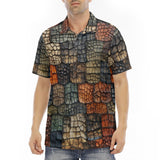 Men's Polo Shirt Crocodile Patchwork Print