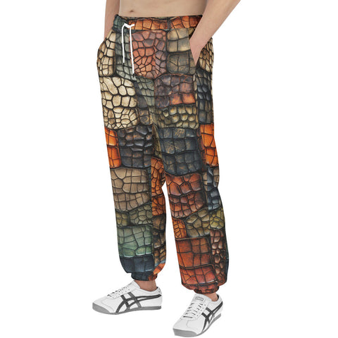 Men's Sweatpants Crocodile Patchwork Print