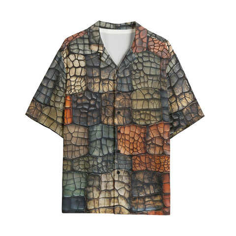 Hawaiian Shirt Crocodile Patchwork Print