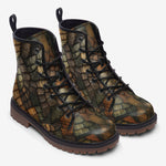 Leather Boots Alligator Texture Print