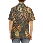 Hawaiian Shirt Alligator Texture Print