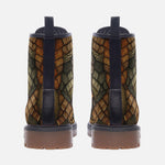 Leather Boots Alligator Texture Print