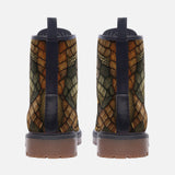 Leather Boots Alligator Texture Print