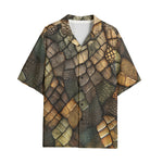 Hawaiian Shirt Alligator Texture Print