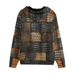 Men's Zip Up Hoodie Alligator Patchwork Print