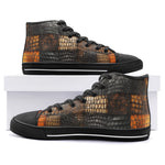 High-Top Canvas Shoes Alligator Patchwork Print