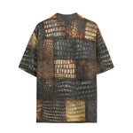 Hawaiian Shirt Alligator Patchwork Print
