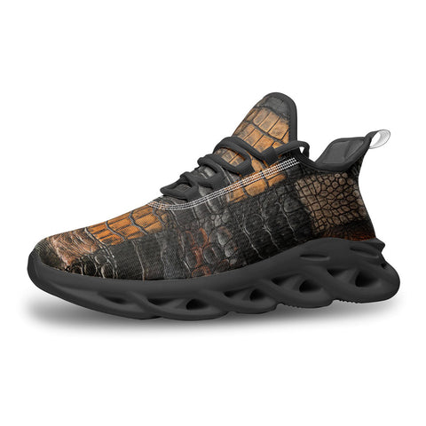 Sports Sneakers Alligator Patchwork Texture Print