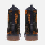 Leather Boots Alligator Patchwork Texture Print
