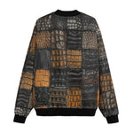 Bomber Jacket Alligator Patchwork Texture Print