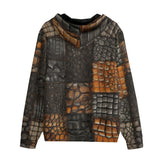 Men's Zip Up Hoodie Crocodile Patchwork Pattern Print